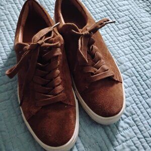 Frye Women's 7200043 Size 7 Suede COFFEE BROWN Lace Up Sneaker Shoes
